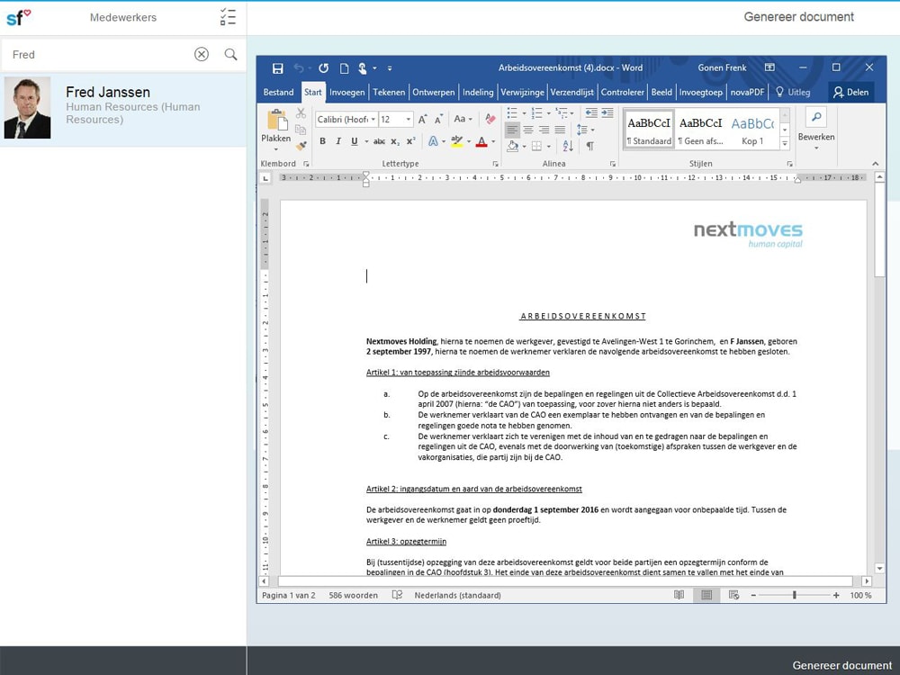Document Generator Nextmoves SAP HCM / HXM